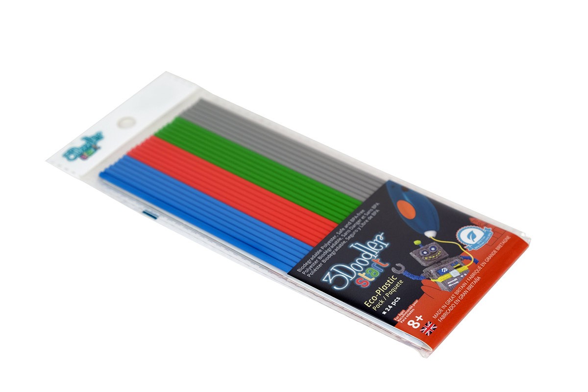 3Doodler Start Plast Mixpack Primary Pow! Grå, Blå, Röd, Grön 24 st