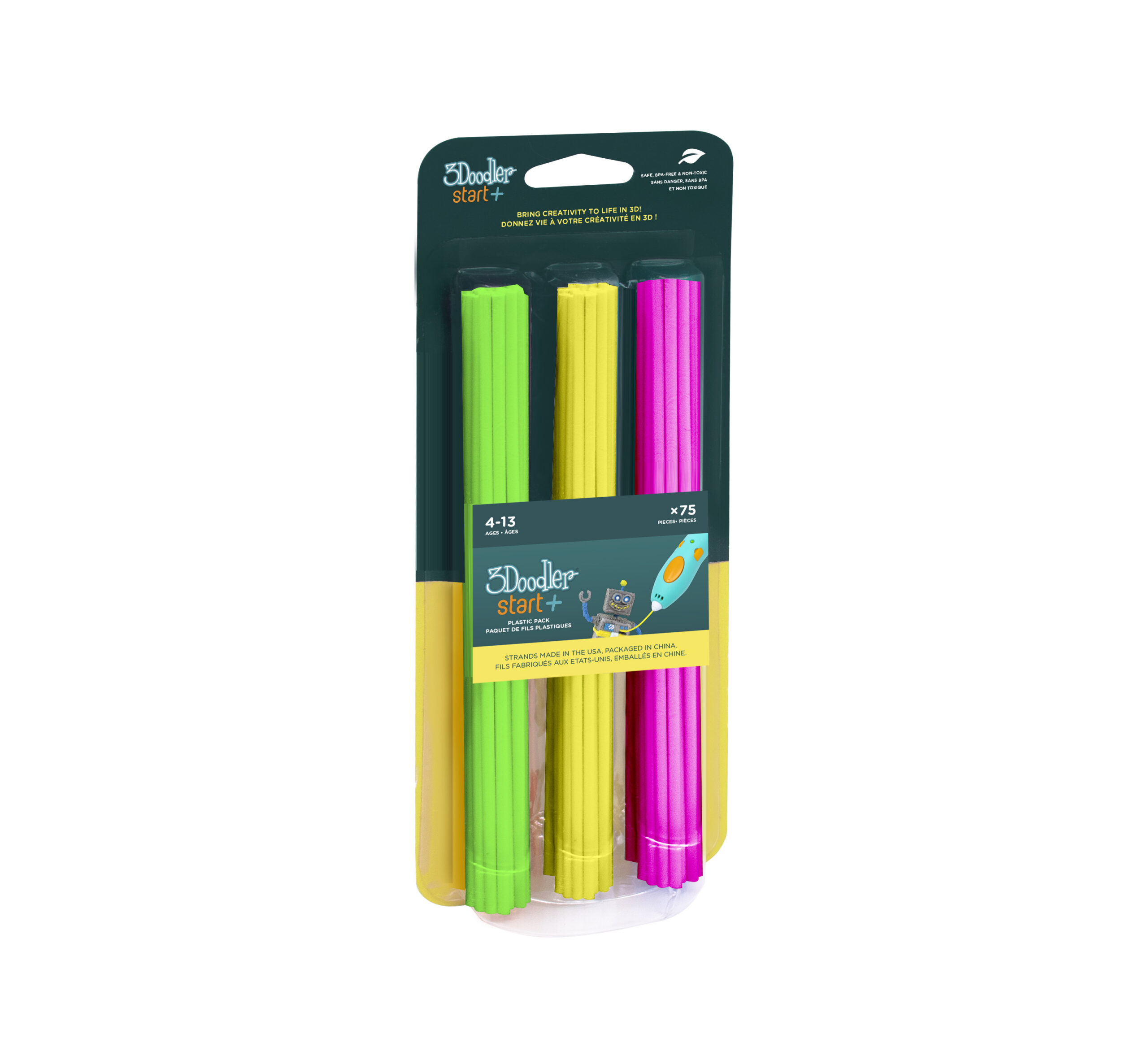 3Doodler Start+ Mix4 75-Pack (Neon Grön, Neon Gul, Neon Rosa)