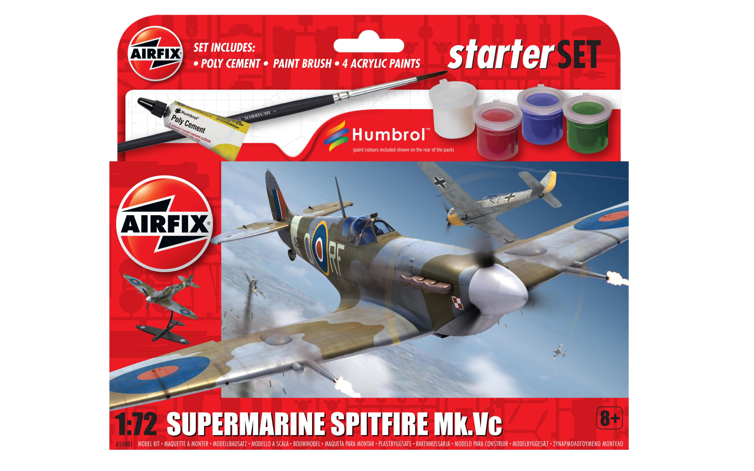 Airfix 1:72 Starter Set - Supermarine Spitfire MkVc