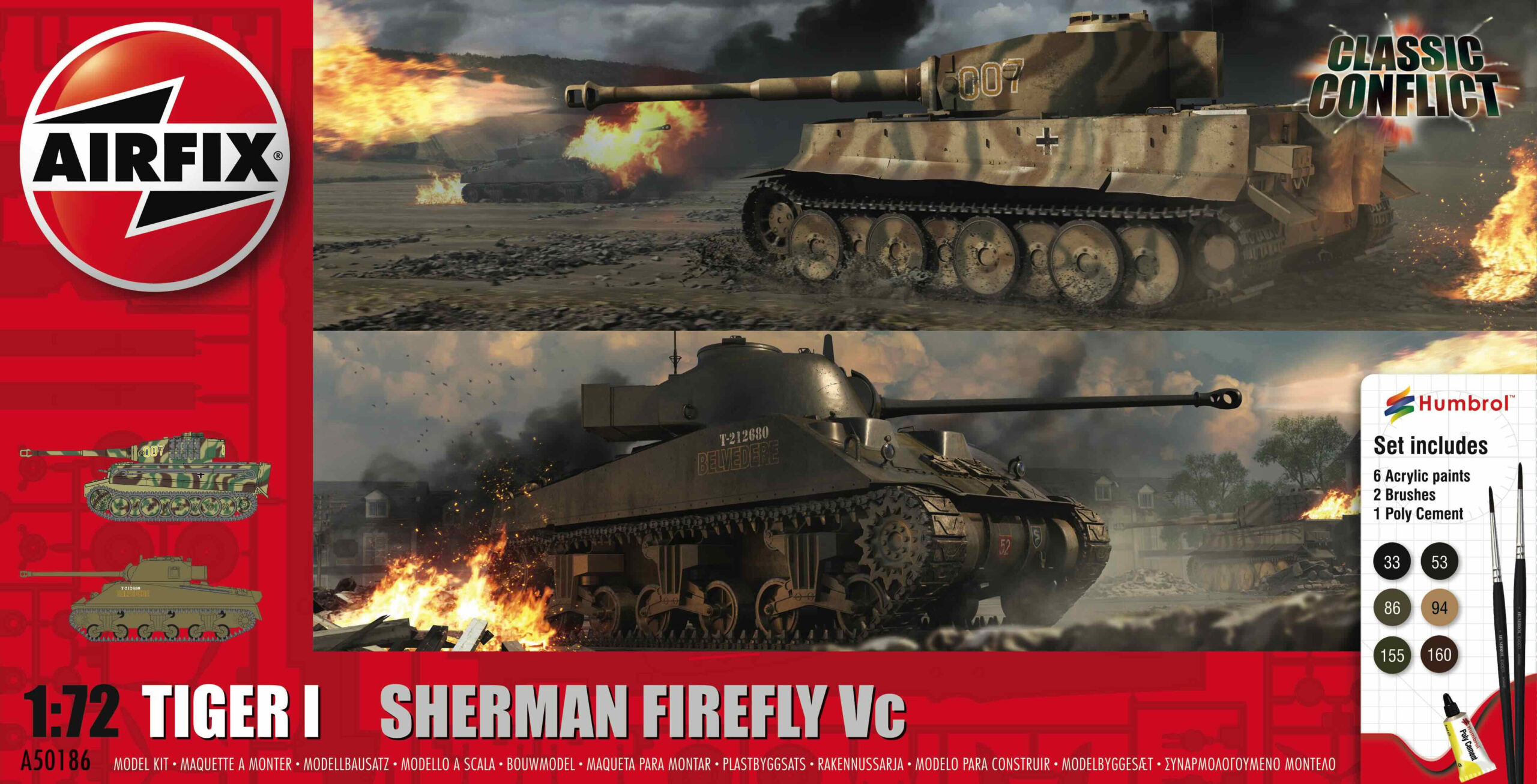 Airfix 1:72 Classic Conflict Tiger 1 vs Sherman Firefly