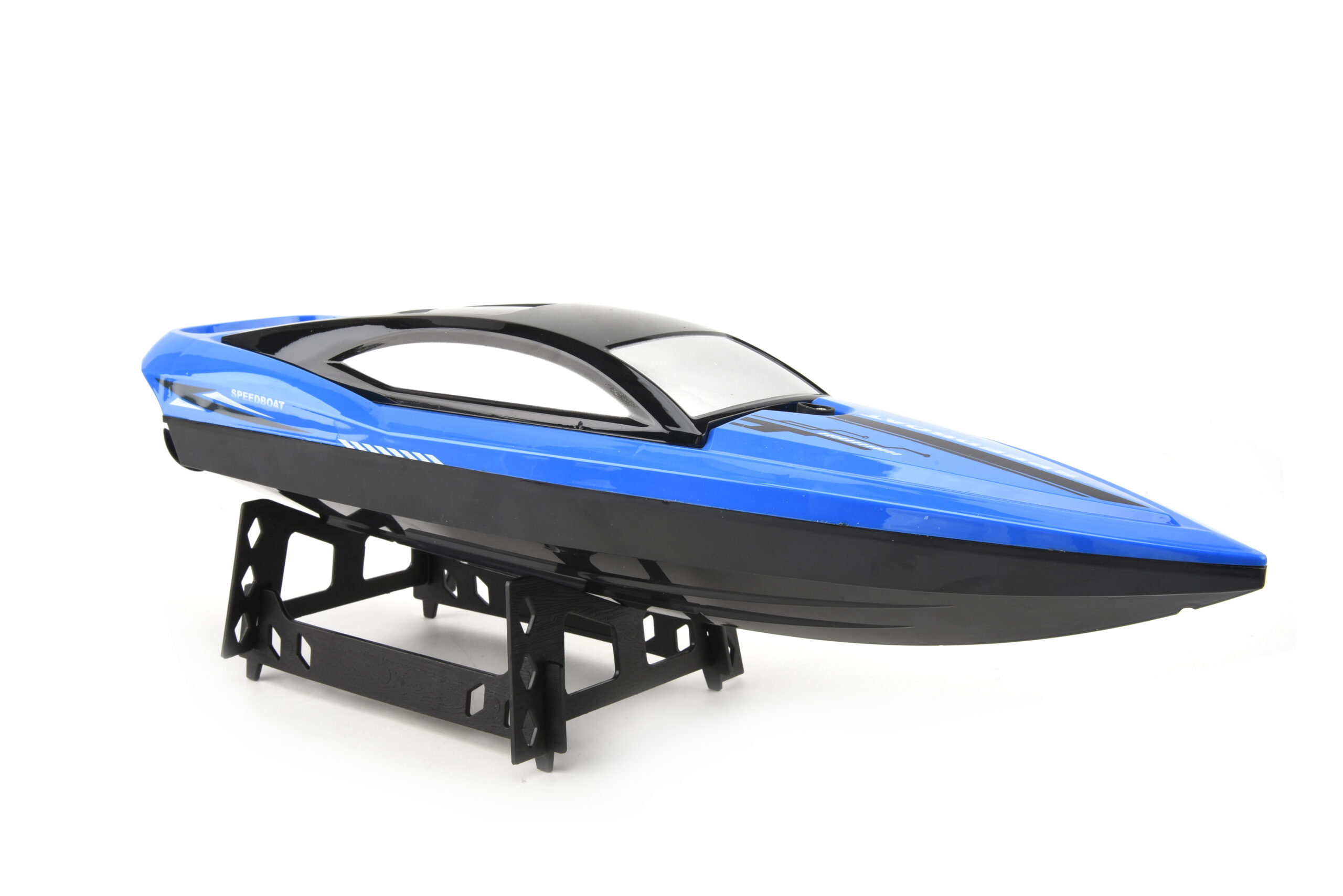 blå radiostyrd båt