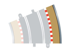Scalextric Radius 3 Curve Outer Borders 22.5° x 4