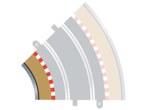 Scalextric Radius 2 Curve Inner Borders 45° x 4