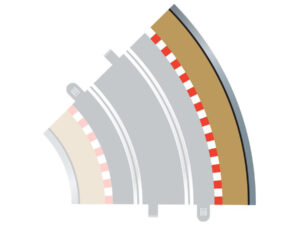 Scalextric Radius 2 Curve Outer Borders 45° x 4