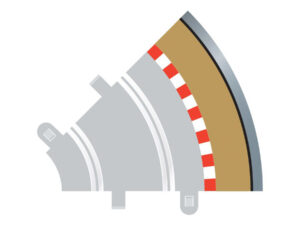 Scalextric Radius 1 Curve Outer Borders 45° x 4
