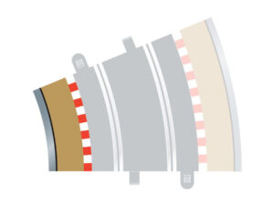 Scalextric Radius 3 Curve Inner Borders 22.5° x 4
